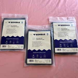 Bombas® 3 Pairs Men's Cotton Trunk Boxer Briefs | Black XS/S (29-31") New